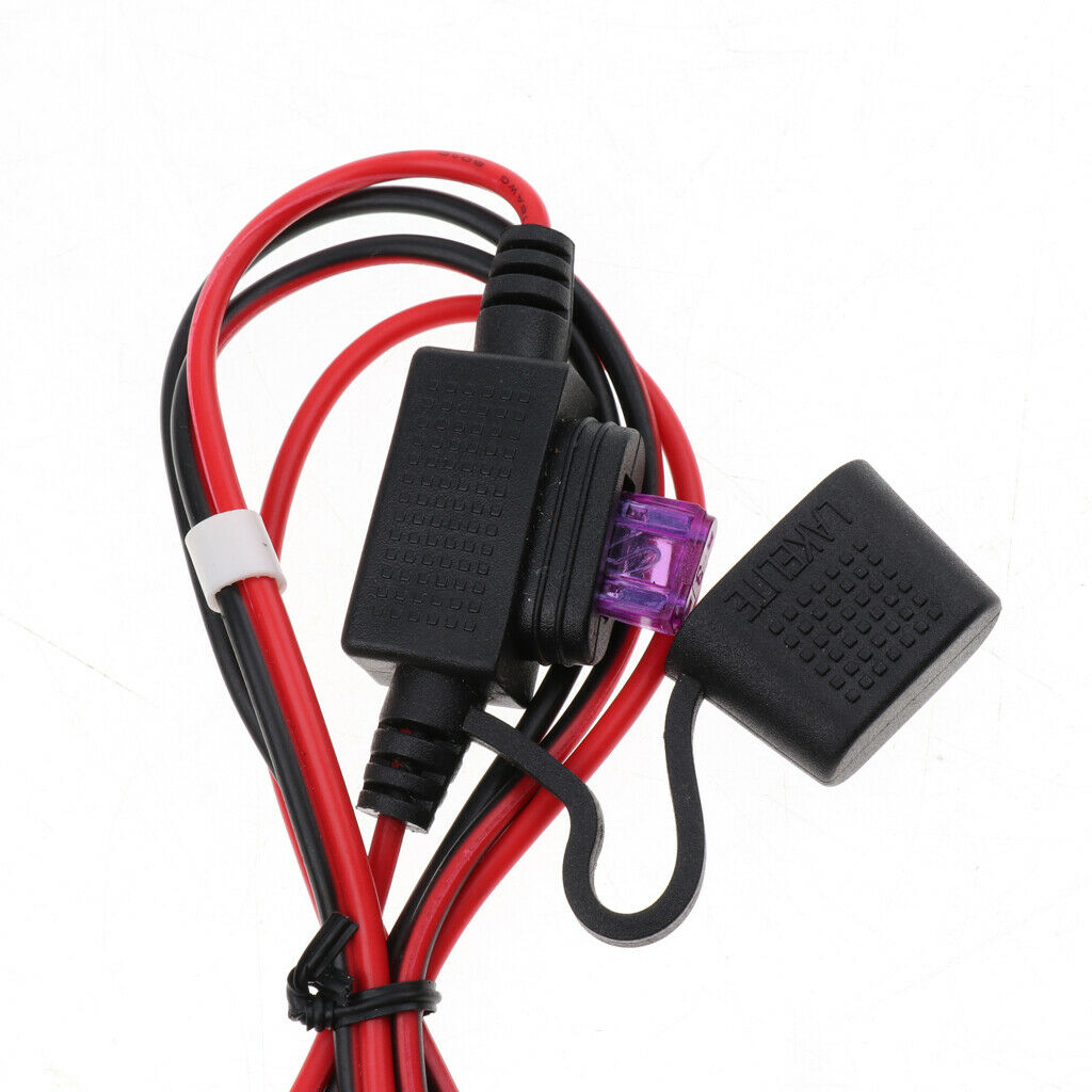 2x Battery Alligator Clip To SAE 16 Gauge 2 Pin Cord Fuse Quick Connectors
