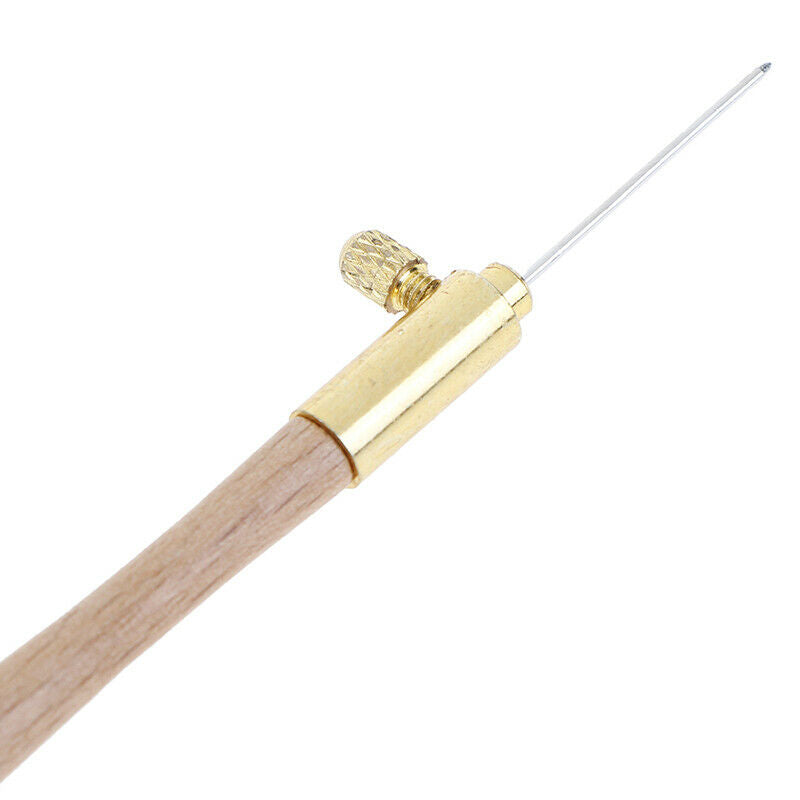 Wooden Handle Tambour Crochet Hooks Knitting Tools with 3 Needl.l8