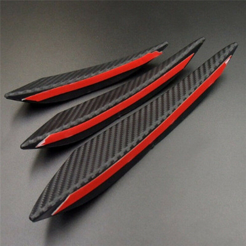 6Pcs Carbon Fiber Style Car Front Bumper Lip Splitter Body Spoiler Canards DD