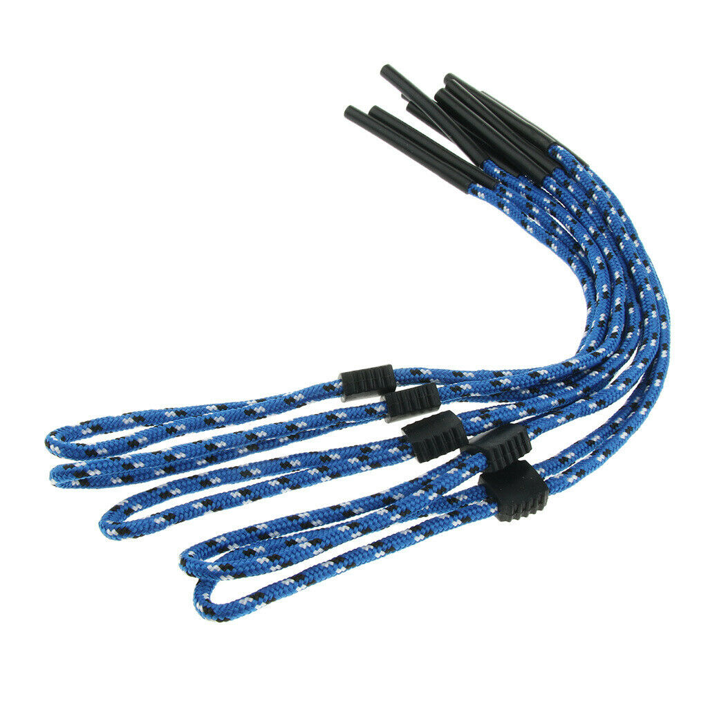 5 Pieces Adjustable Anti-slip Sunglasses Strap Glasses Neck Cord Blue