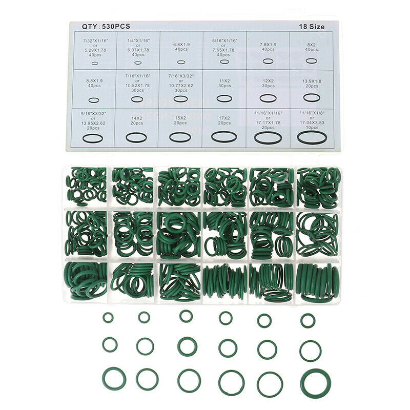 530Pcs Seal O-ring R134a Repair Car Air Conditioning Rubber Sealant Box SetB SJ