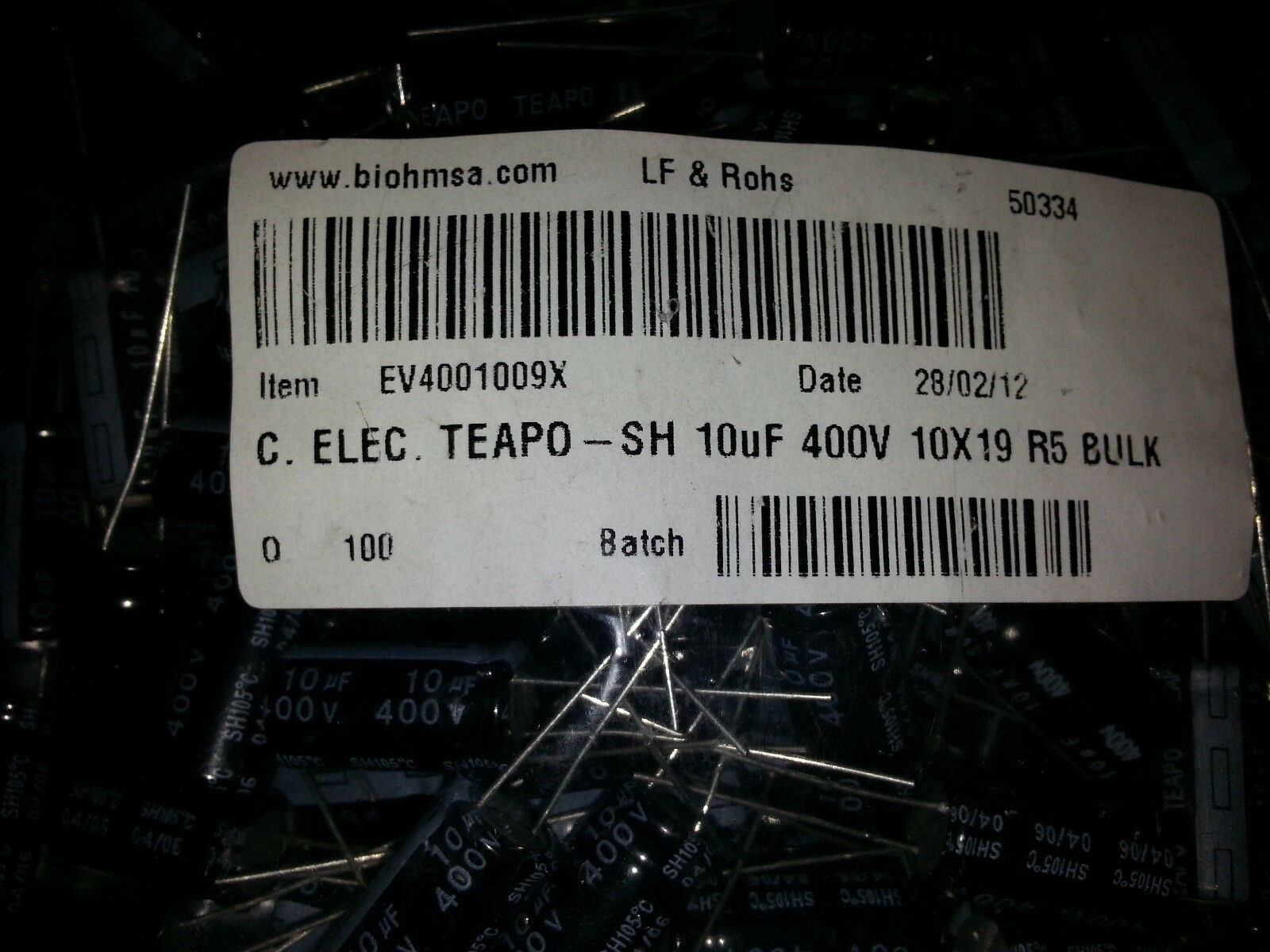 40pcs NEW TAEPO 10uF 400V 10x20mm 105C LONG LIFE TUBE AMP CAPS FOR AUDIO ROHS!
