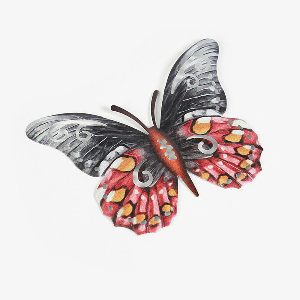 4Pcs Small Metal Butterfly Garden Home Wall Art Ornaments Wrought Iron Hanging