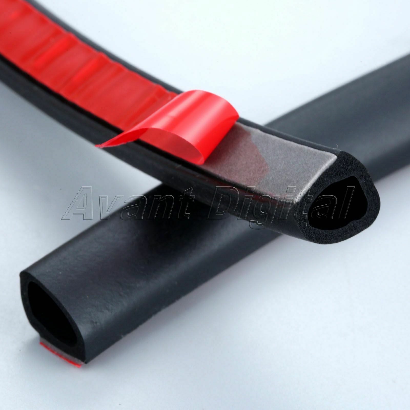 Rubber Dustproof Car Door Sealed Strip Sloping D Type Soundproof Seal 4m/13.12ft
