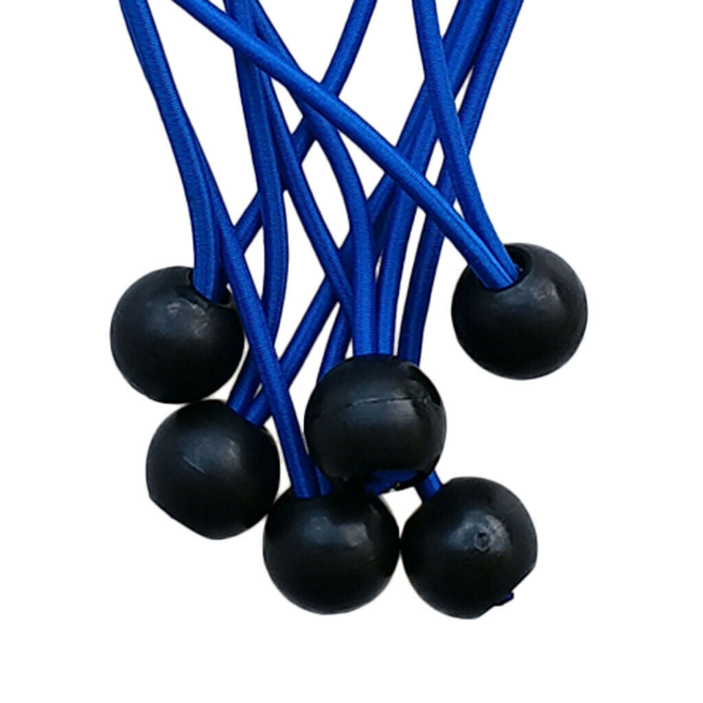6 Pieces Heavy Duty Bungee Ball Cord Tarp Tent Tie Down Tope Blue 8 inch