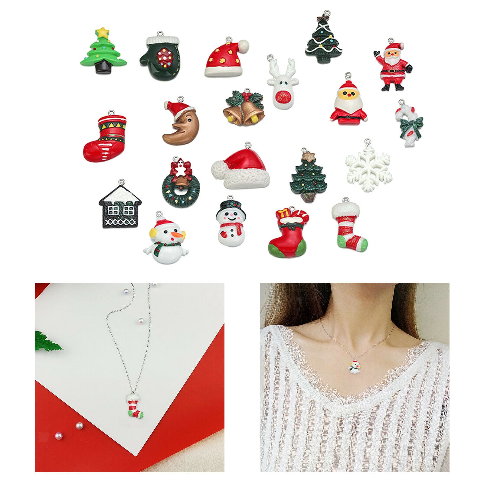 20 Pieces Charms Mini Christmas Styles Pendants for Jewelry Making Supplies