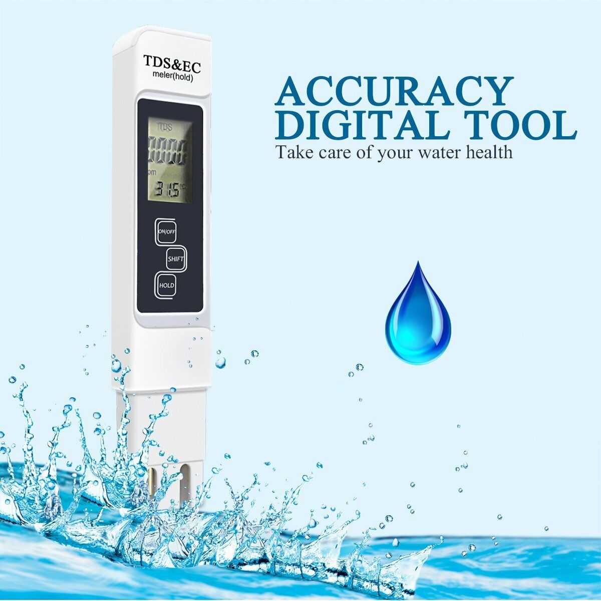 New TDS EC Meter Temperature Tester pen 3 In1 Func. Conductivity Water Quality