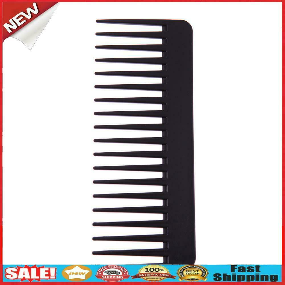Black Plastic Wide Teeth Comb Wavy Hair Styling Detangling Wide Comb @