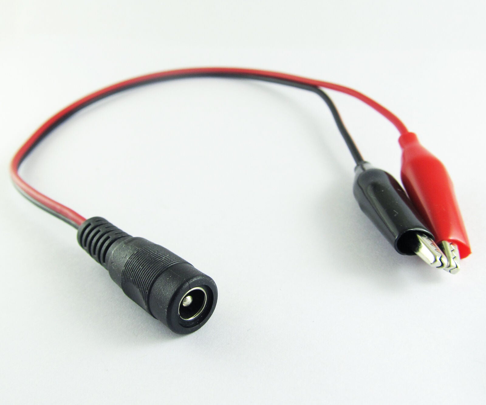 5set Medium Alligator Clip to 2.1x5.5mm DC Jack Female DC Power Cable 30cm/1FT