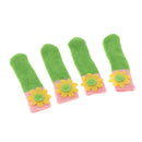 4pcs Knit Furniture Feet Socks Chair Leg Floor Protectors Green (Sunflower)