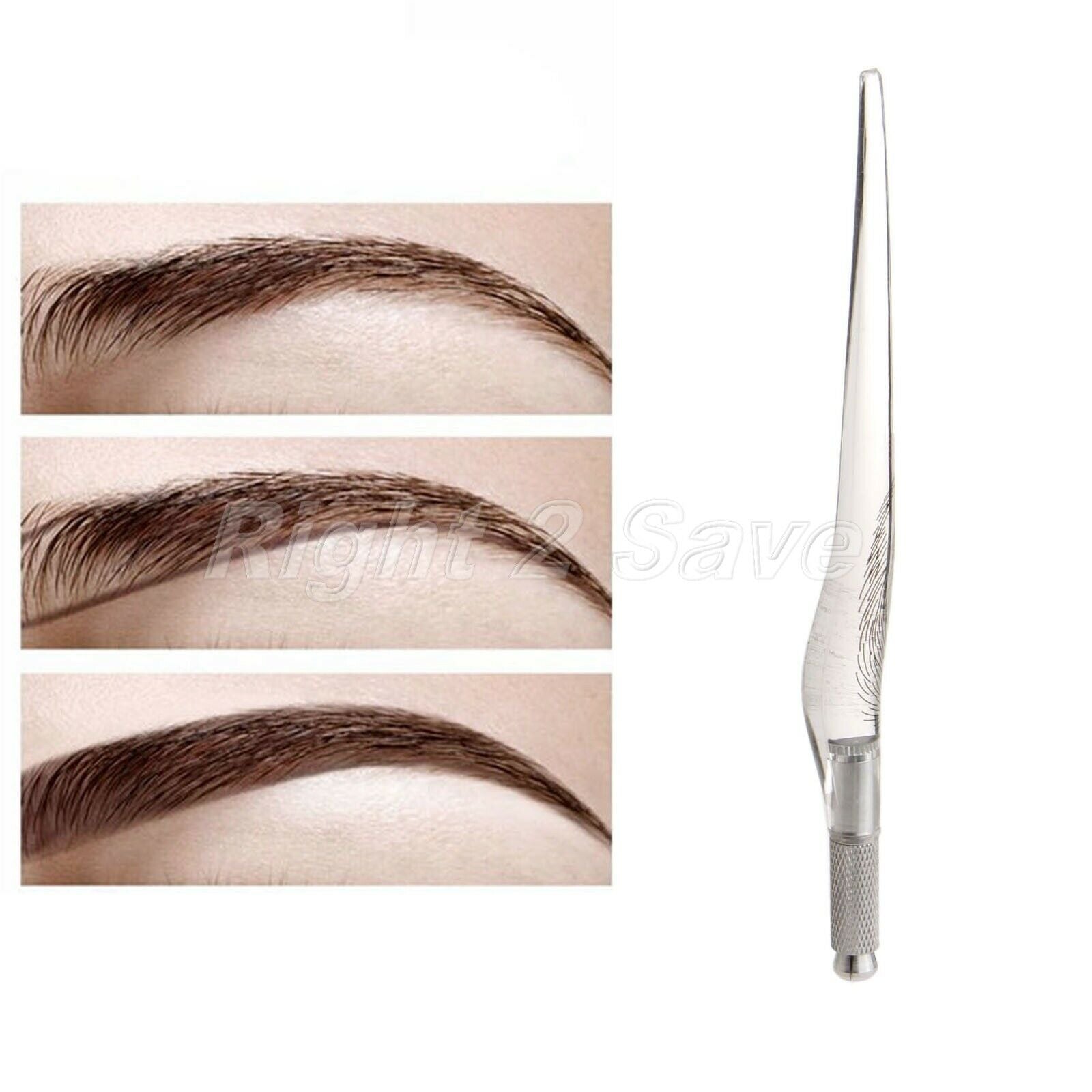 Manual Eyebrow Tattoo Pen +10Pcs 12pin Needles Bevel Blade Permanent Makeup Tool