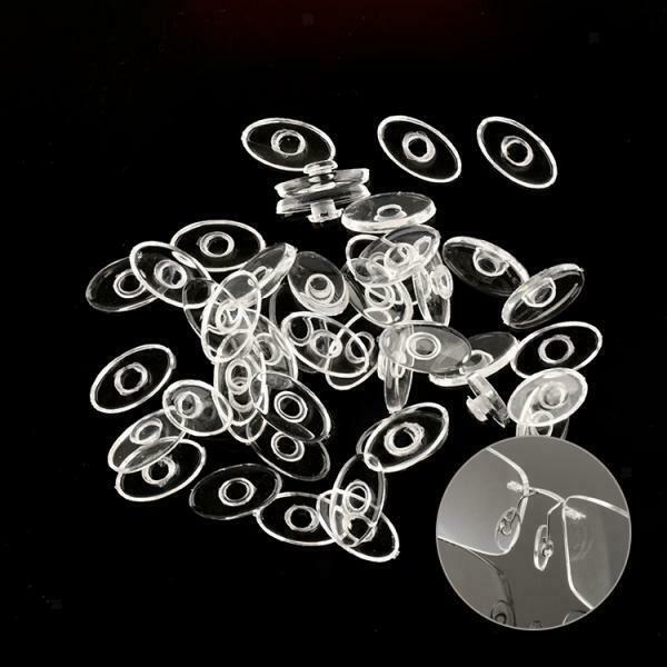 25 Pairs Oval Shape Silicone Eyeglass Eyewear Push in Nose Pads