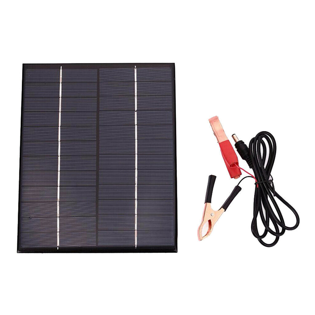 Solar Panel Kit 5.5W 12V Polycrystalline Battery Charger Maintainer + Cable with