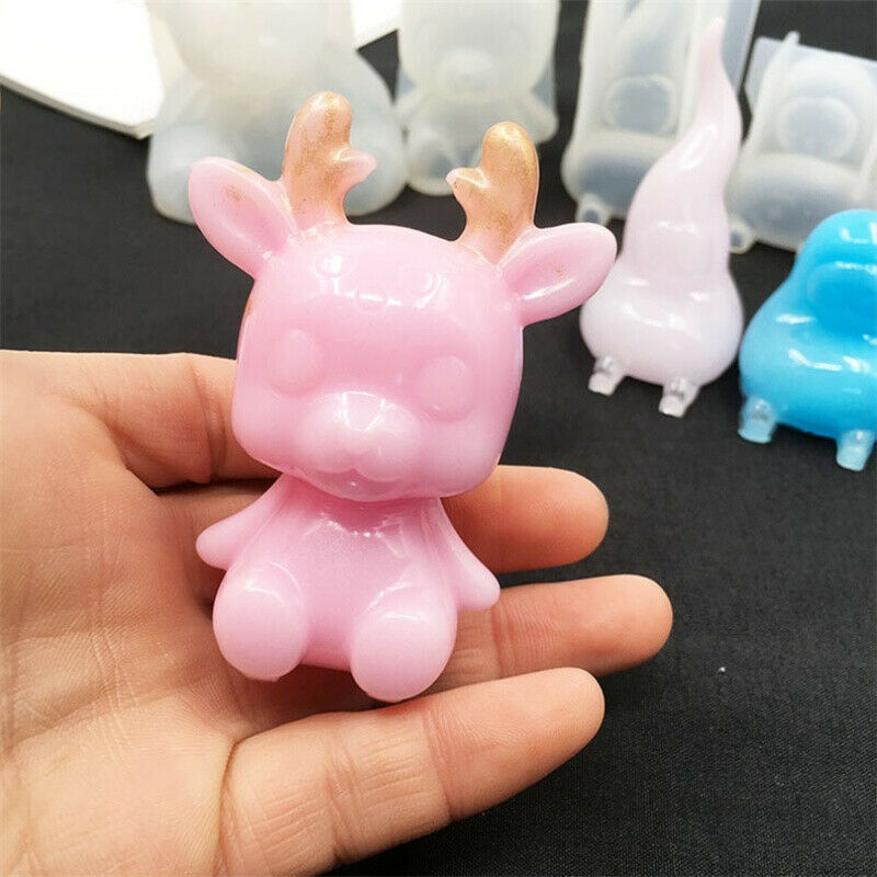 Mirror Plum Blossom Christmas Deer Mold Diy Crystal Epoxy Decoration Mold