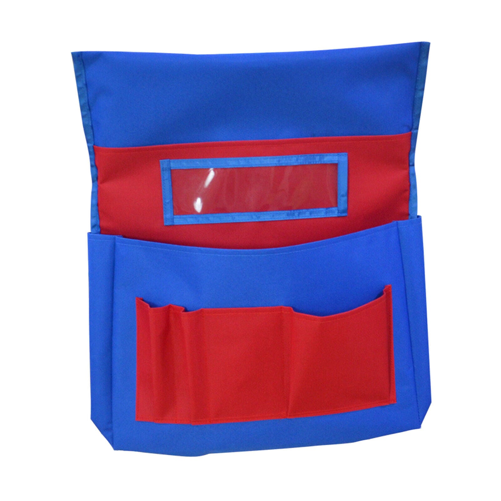 Chair Pocket Pouch with 6 Pockets with Label Slot for Books Papers Blue Red