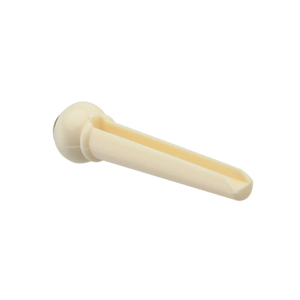 60 Pcs Acoustic Guitar Bridge Pin with Red Dot And Brass Circle Skirt Plastic