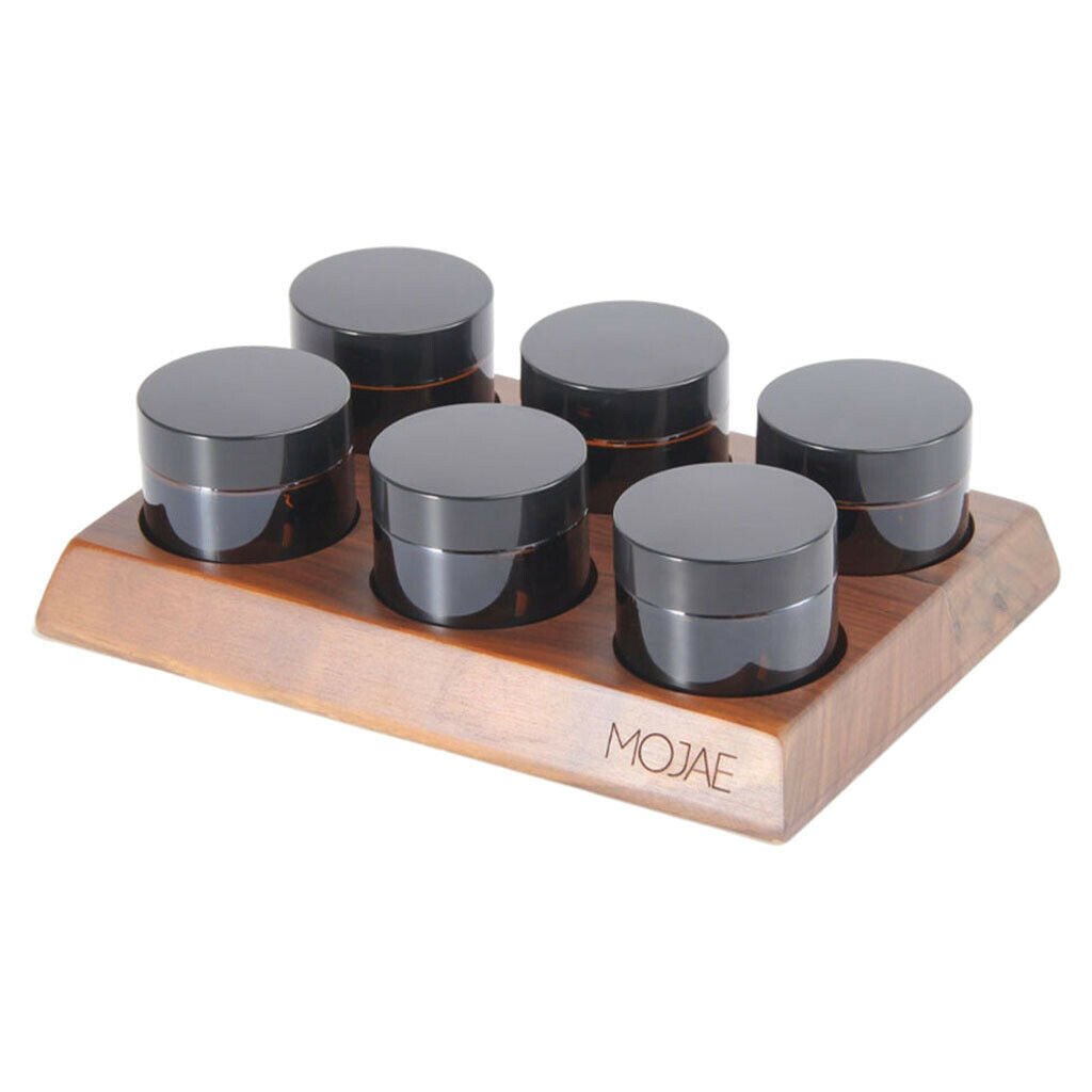 Multifunction Coffee Bean Canister Storage Glass Jar Bottle w/ Wood Base