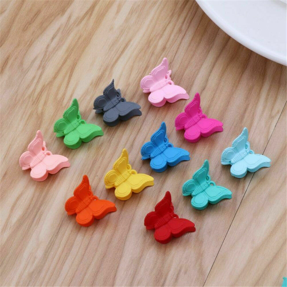 20 Packs Assorted Color Butterfly Hair Clips Women Girls Beautiful Mini New