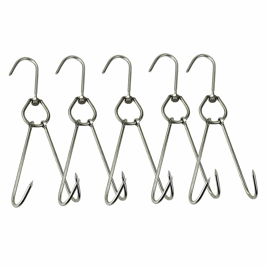 5 Packs Stainless Steel Meat Hooks Butcher Drying BBQ Hanger Hook Tool
