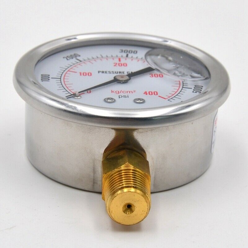 1/4 NPT Automotive Oil Pressure Gauge Instrument Hydraulic Meter 0-5700 PSI F8R9