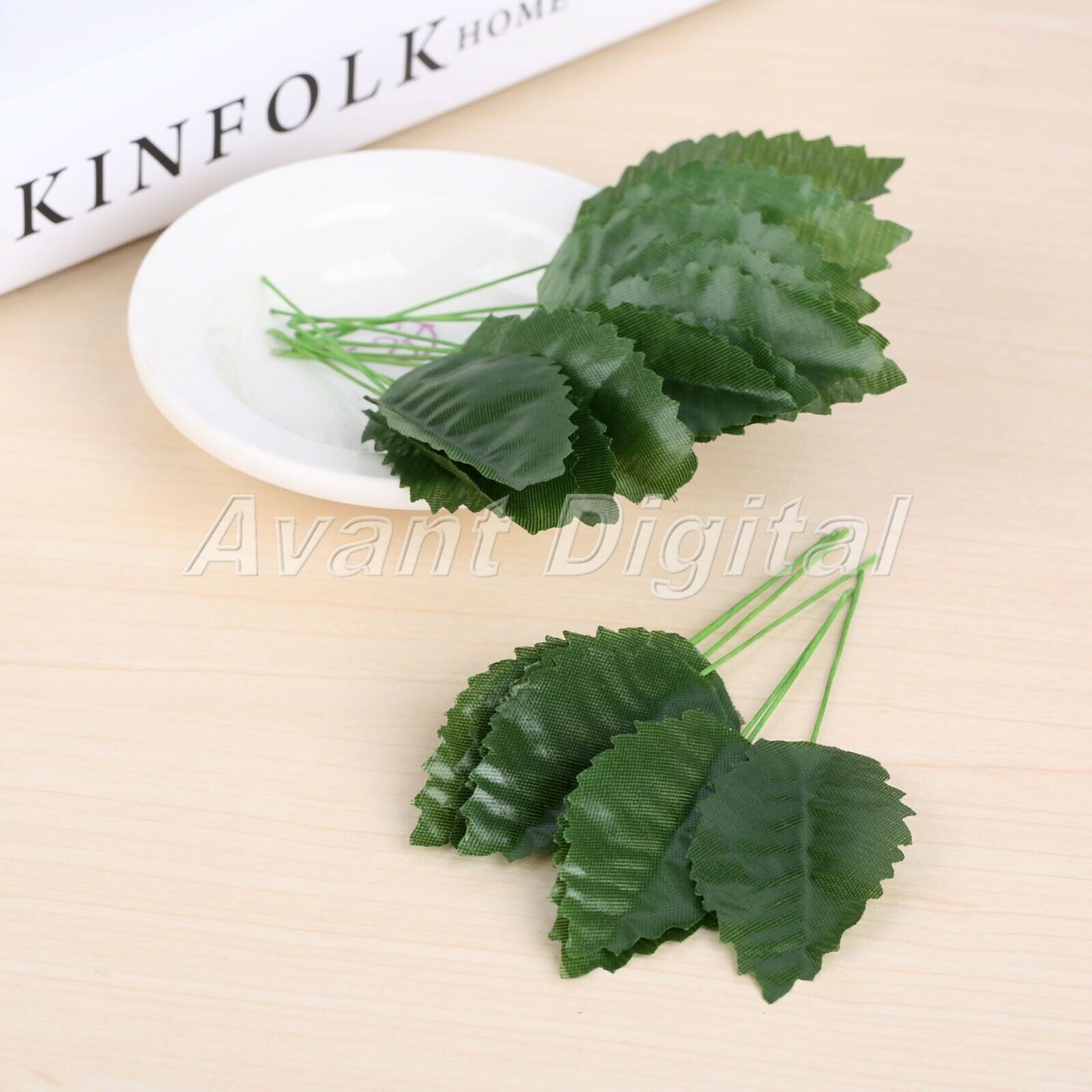 Decoration Artificial Flowers Silk Leaf Christmas DIY Crafts Floral Leaves 50Pcs