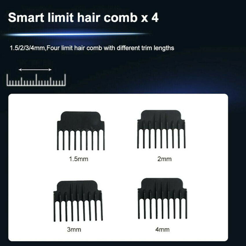 Rechargeable Men Hair Clipper Trimmer Beard Body Shaver Cordless Groomer Set USB