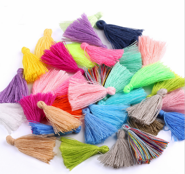 100pcs Cotton Tassels Pendant Trim Craft DIY Making Jewellery Boho Earring 30mm