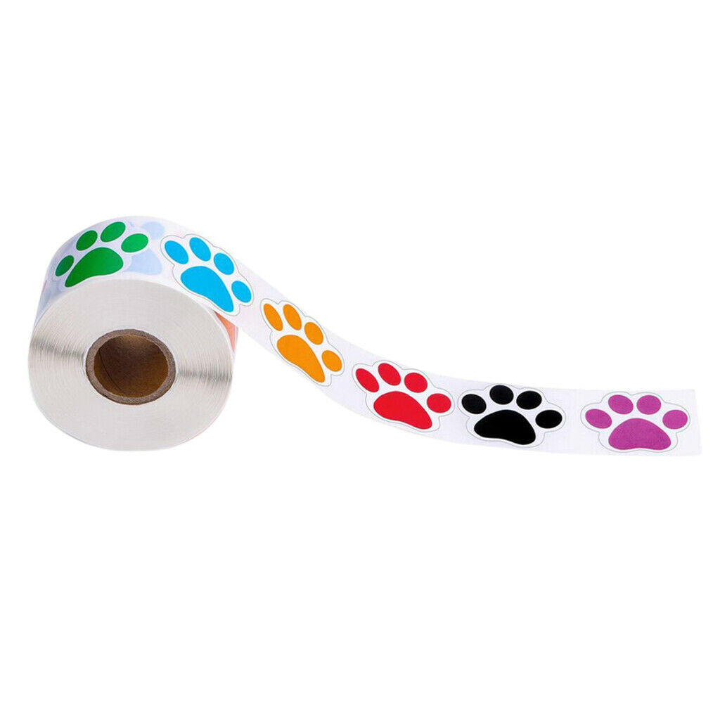 500pcs / roll paper stickers, dog paw self-adhesive stickers for