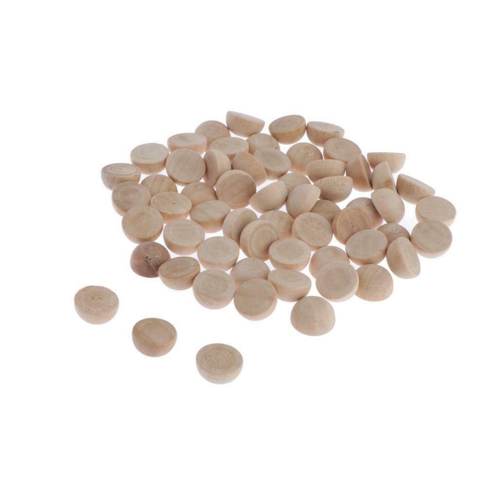 50pcs Wood Half Split Balls Hemisphere Half Craft Ball Kids DIY Projects 1cm
