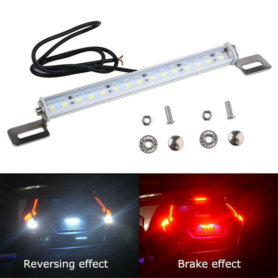 RED + WHITE 12V LED Lamps for Car License Plate Lights Backup Reverse Light