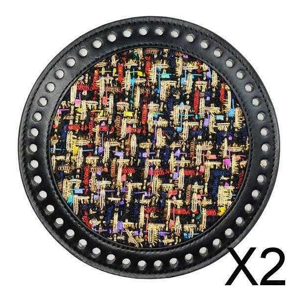 2X Round Crochet Bag Bottom Shaper Pad Insert Base for Purse Making Black+Mixed