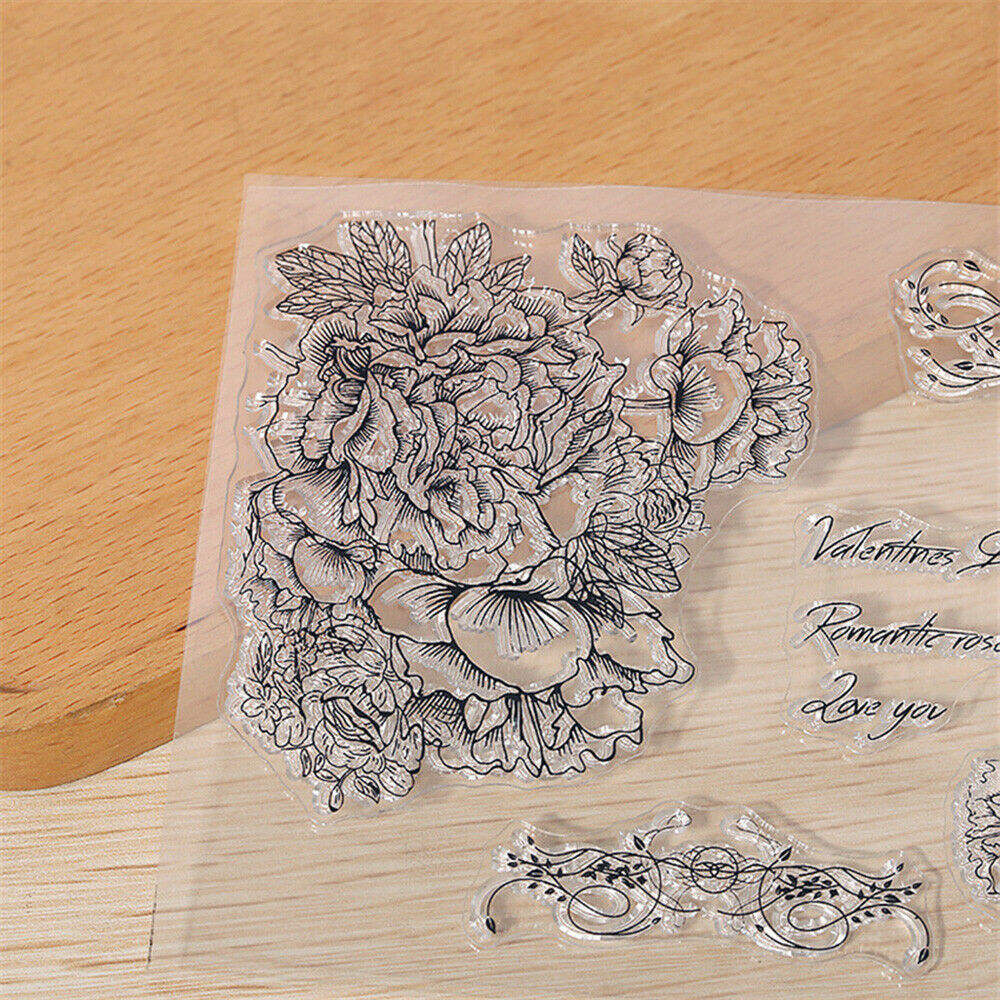 Clear Stamp Flower Silicone Polymer Clay Texture Seal Embossing Pottery Tool DIY