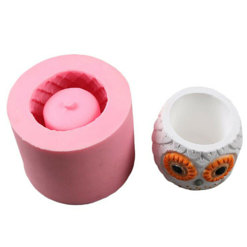 Silicone Cake Owl Flowerpot Mold Fondant Mould Sugarcraft Decor Baking Tool
