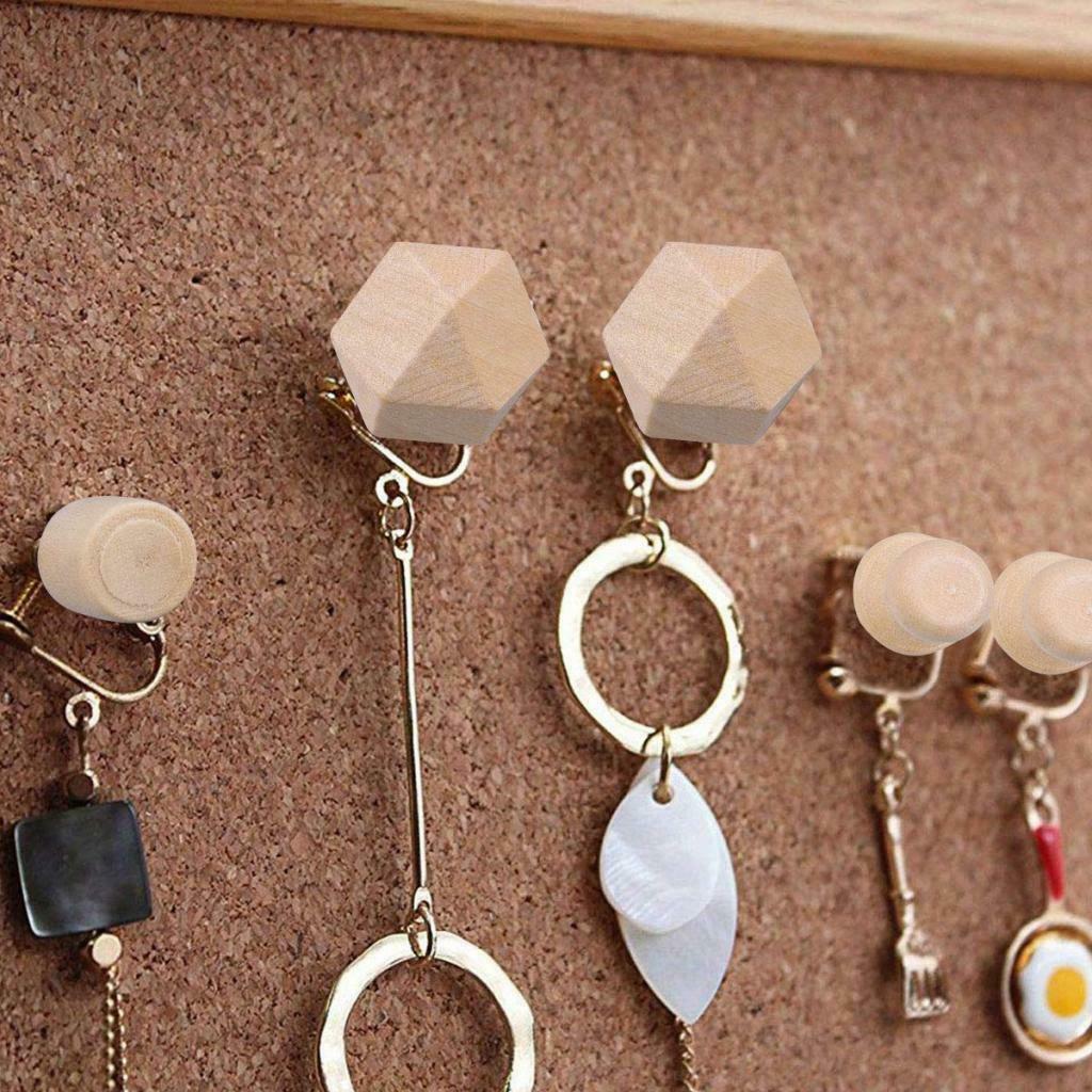 9 Pieces Wooden Push Pin Diamond Phombus Drawing Pins for Cork Board Map