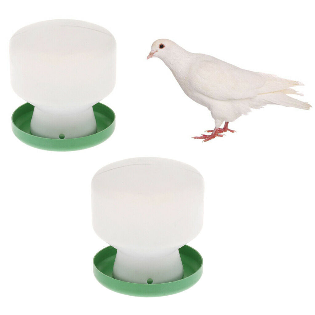 2Pcs Bird Canary Water Drinker Feeder Pigeon Plastic Pot Dispenser Container