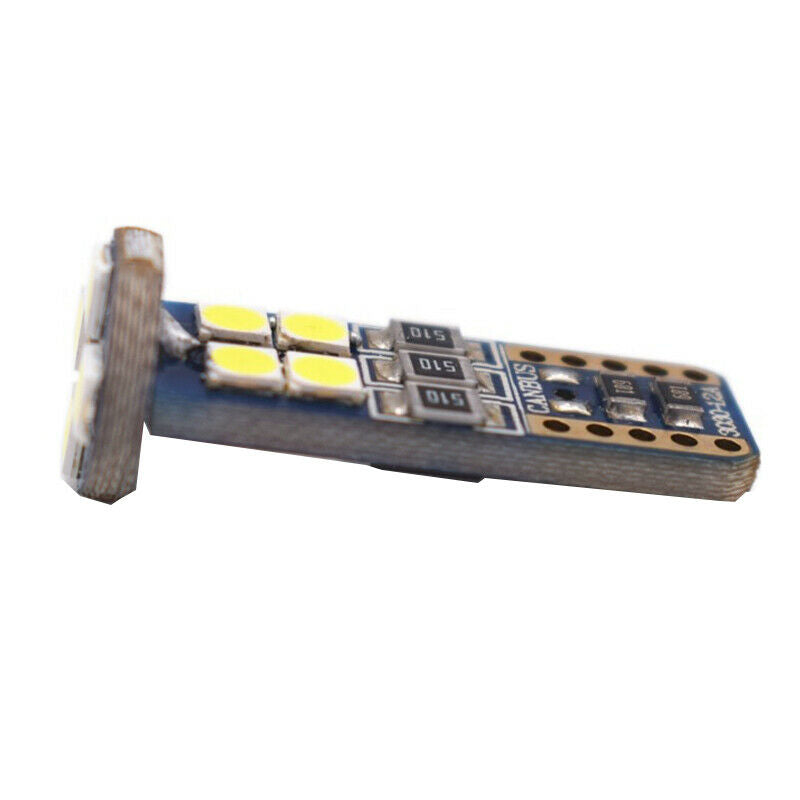 10PCS Canbus T10 3030 12 SMD LED White Car Side Light Lamp License Plate Bulbs