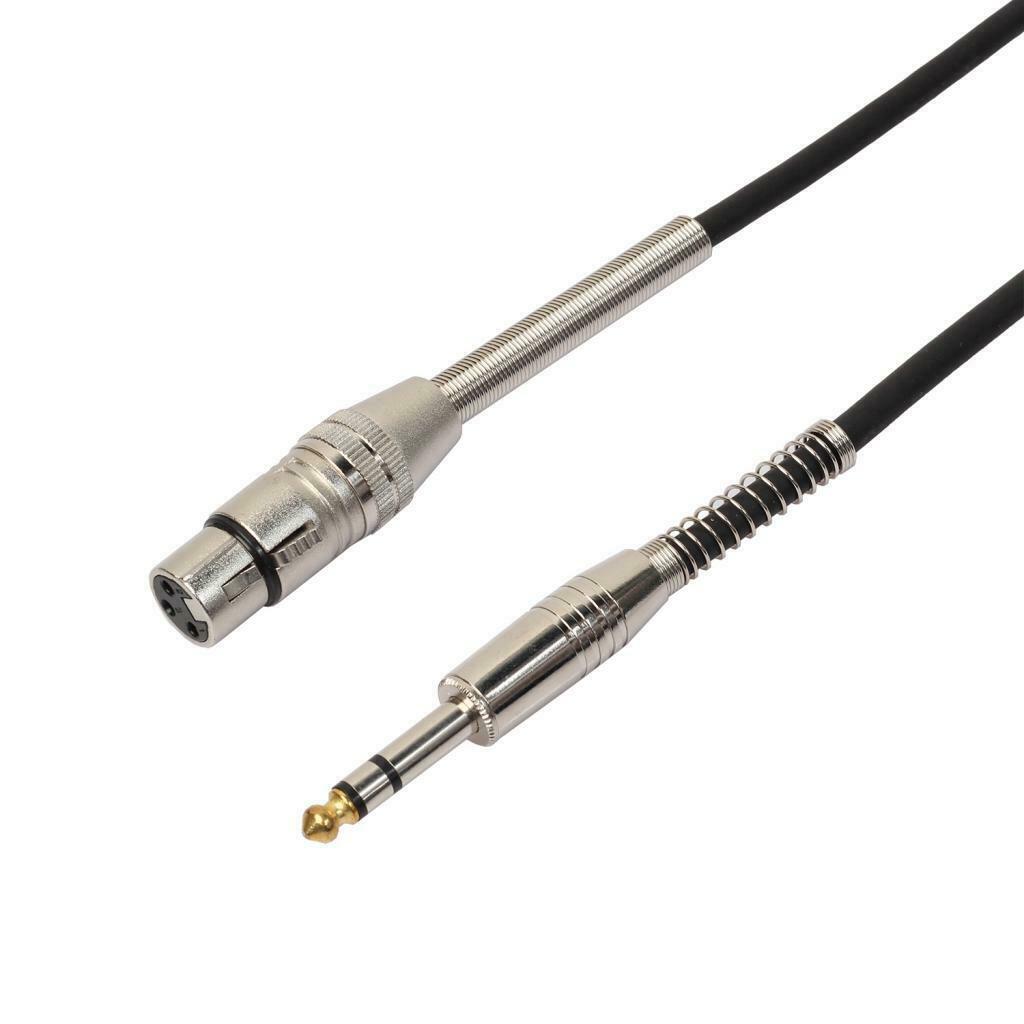 6.35mm Stereo   to 3 Pin XLR Female Adapter Cable  Audio Microphone