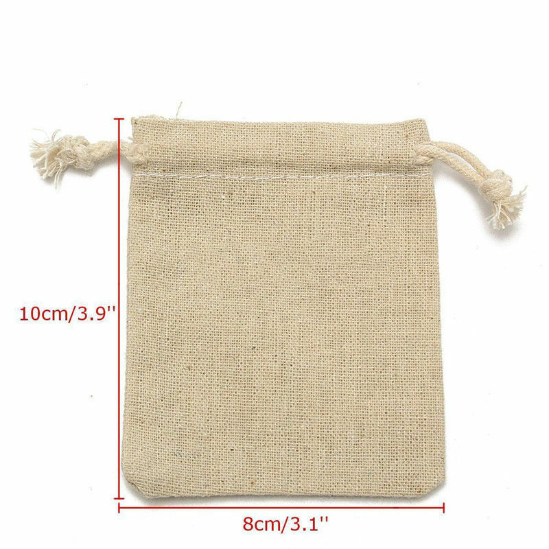 30Pcs Mini Linen Jute Drawstring Gift Bags Pouch Wedding Party Favor Sacks Bag