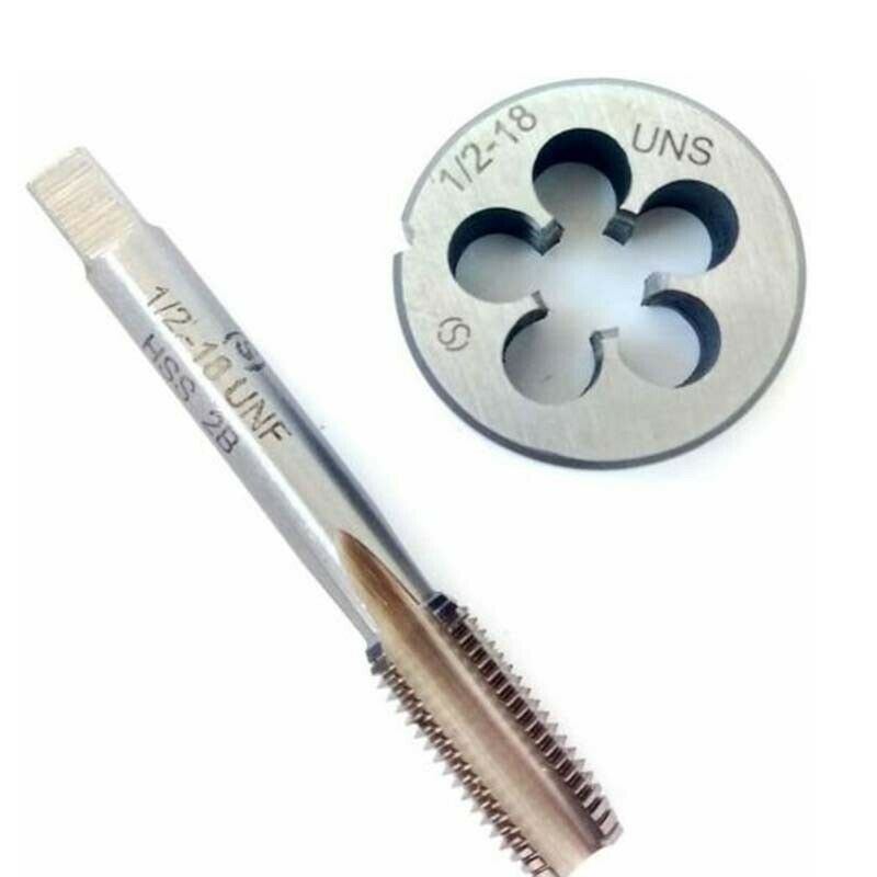 1/2-18UNS Tap And Die,Machine Thread Tap + Round Thread Die Right Hand HSS Taper