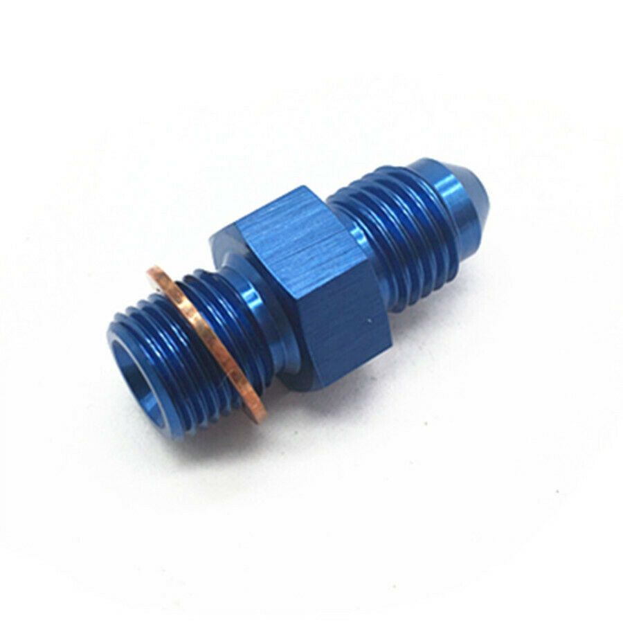 AN-4 (4AN) To M11x1.0 Turbo 1mm Restrictor Oil Feed Adapter 1PC Blue Aluminum