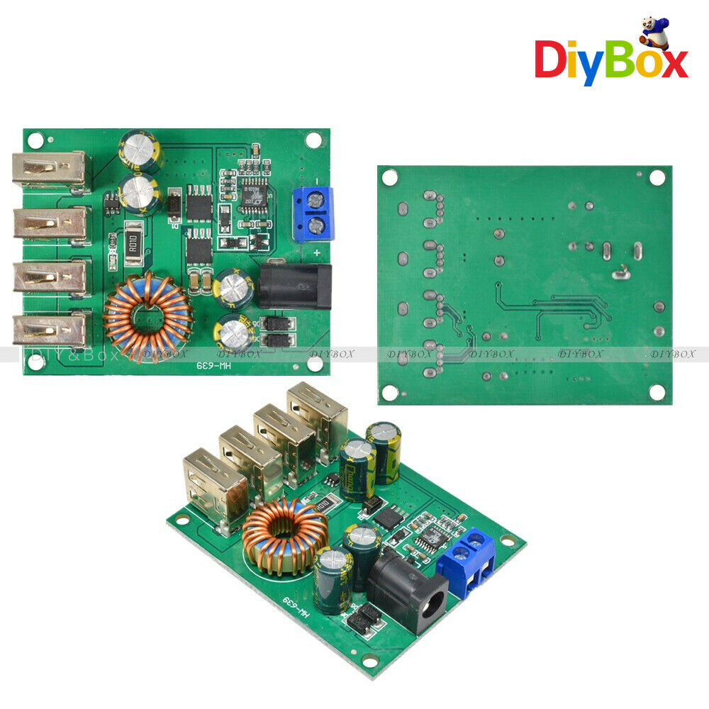DC-DC 7-60V To 5V 5A 4 USB Buck Converter Step Down Car Power Supply Output