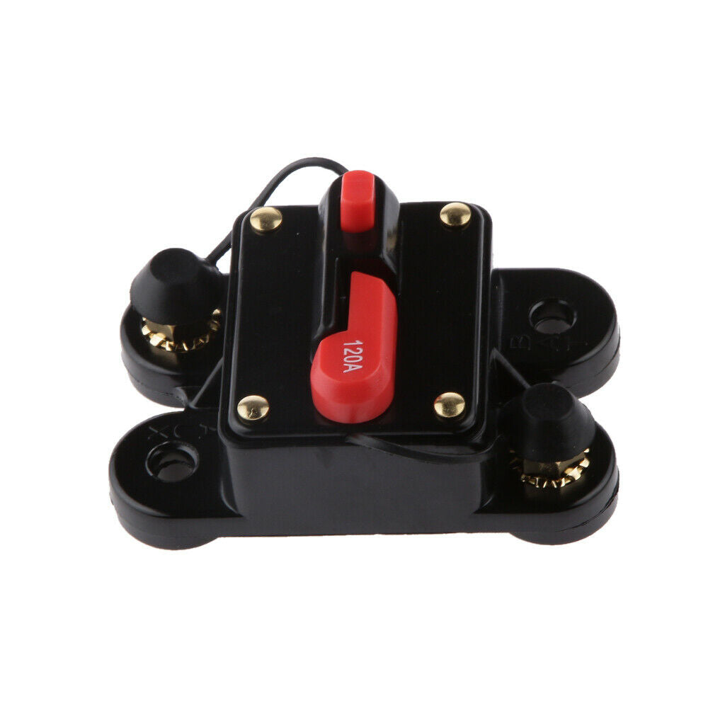 120 Amp Manual Reset Circuit Breaker 12v/24v Car Auto Boat Audio Fuse Holder