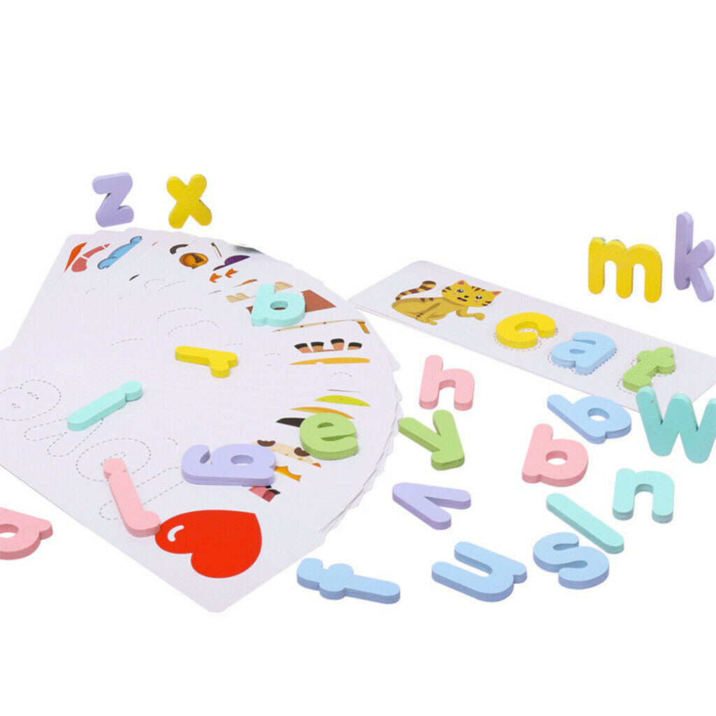 Wooden Alphabet Spelling Word Game Teaching Aids Motor Skill Toys for Kids