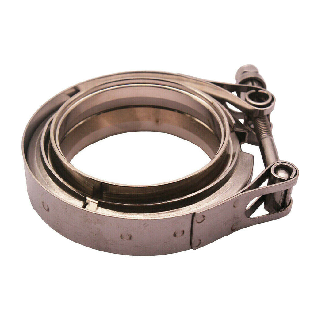 2" Inch Turbo Exhaust Down Pipe V Band Clamp+2 Flange, NEW
