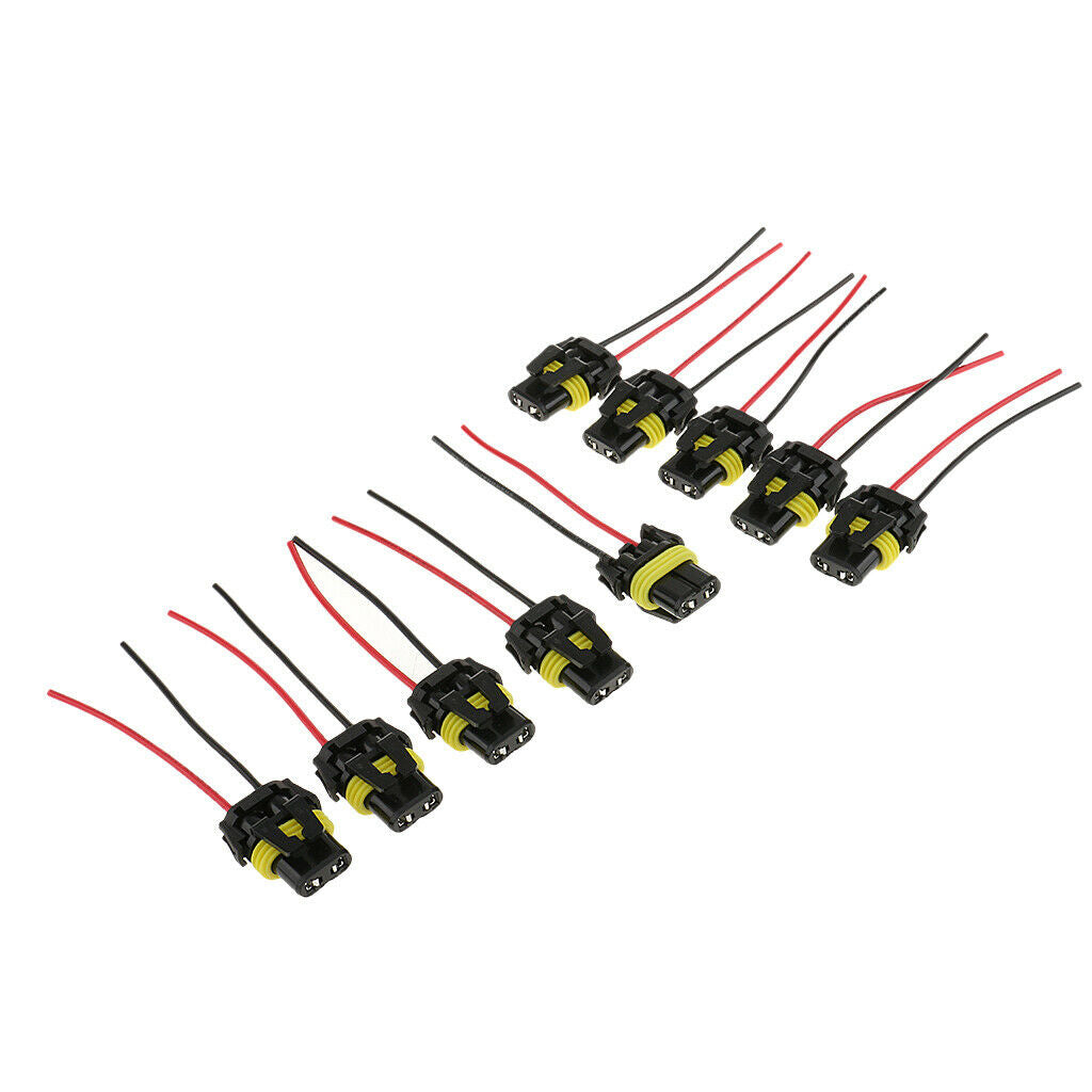 10pcs 9005/HB3 Female Adapter Wiring Harness Plug For Headlights Fog Light