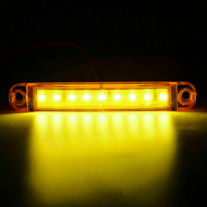 30Pc Durable Amber 9-LED Truck Trailer Lorry Sealed Side Marker Clearance Light