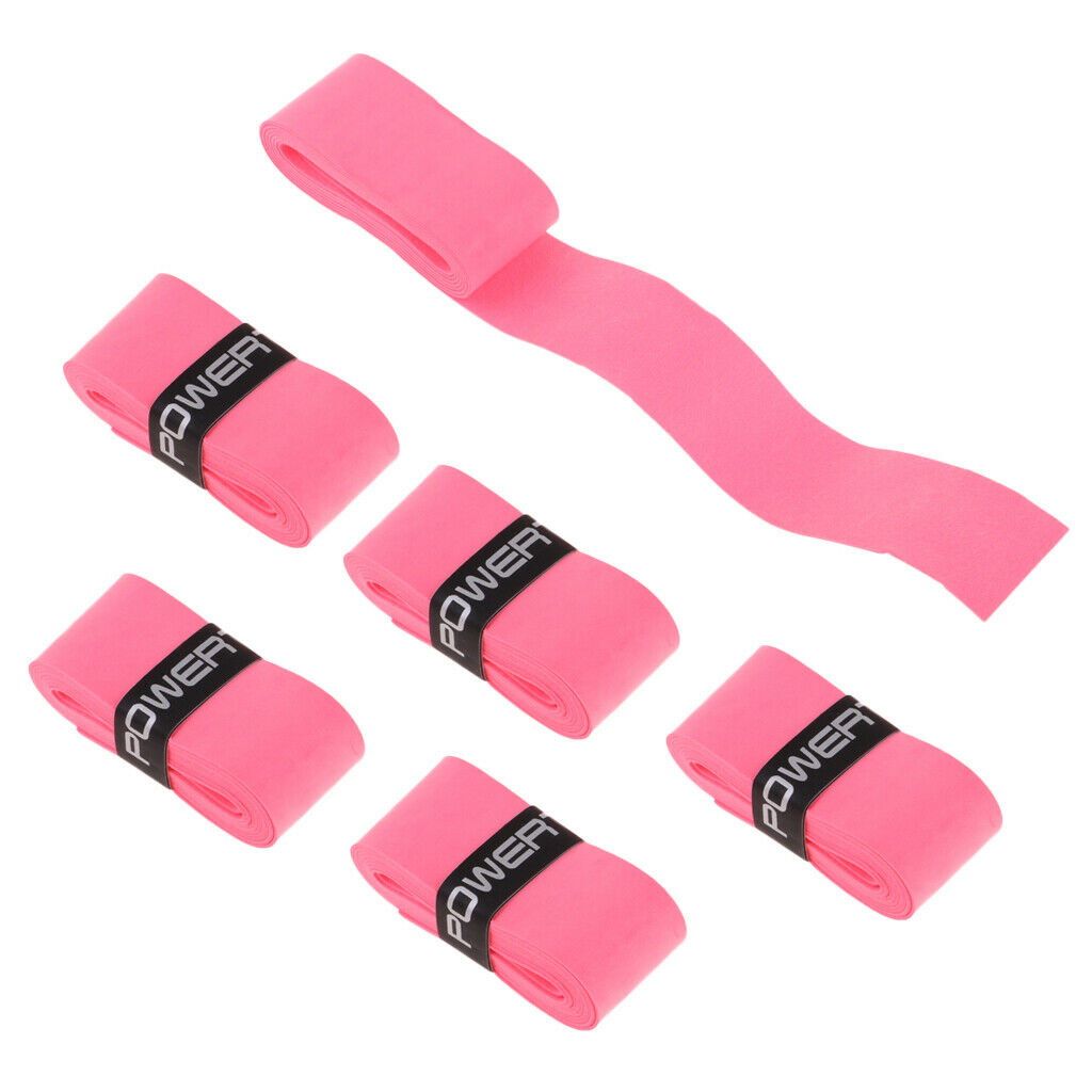 6 Pieces Tennis Badminton Squash Racket Grip Overgrip Tape Pink
