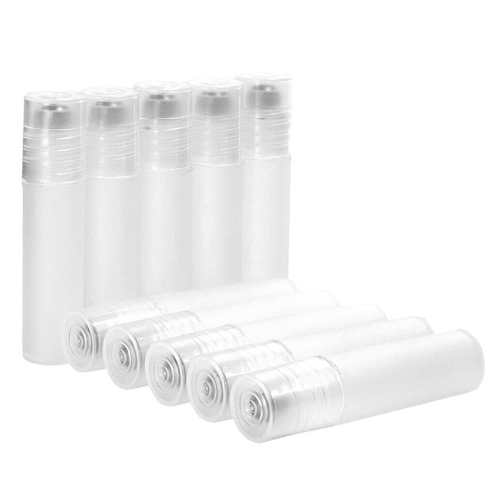 Pack of 10x 5ml Clear Empty Roller Ball Aromatherapy Roll-on Bottles Containers