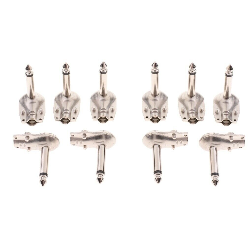 10PC 1/4" Mono guitar TS 6.35mm Right Angle Solder-Type Phono Male Connector