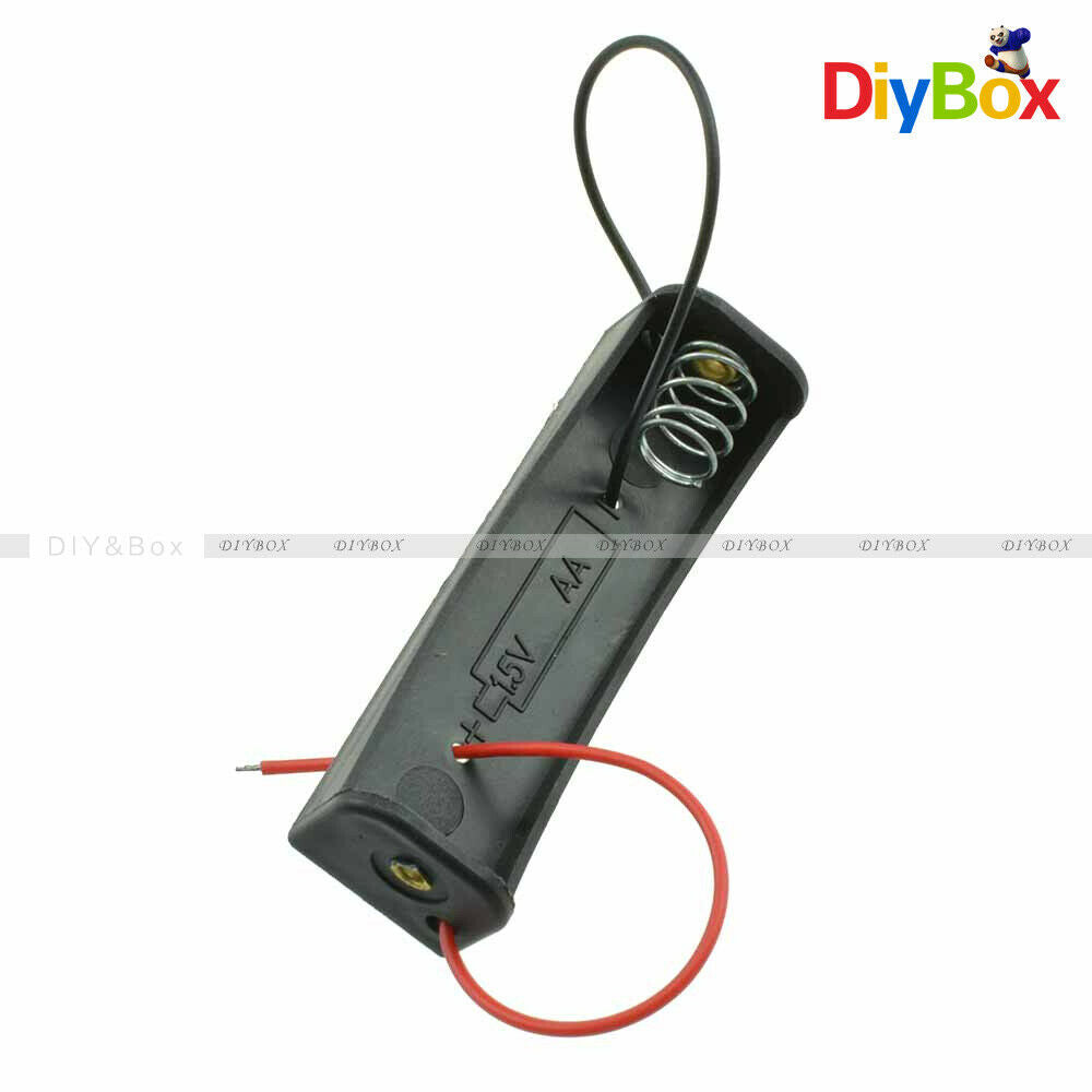 10PCS AA Battery 1.5V Holder Storage Box Case with Wire Lead for DIY Experiment